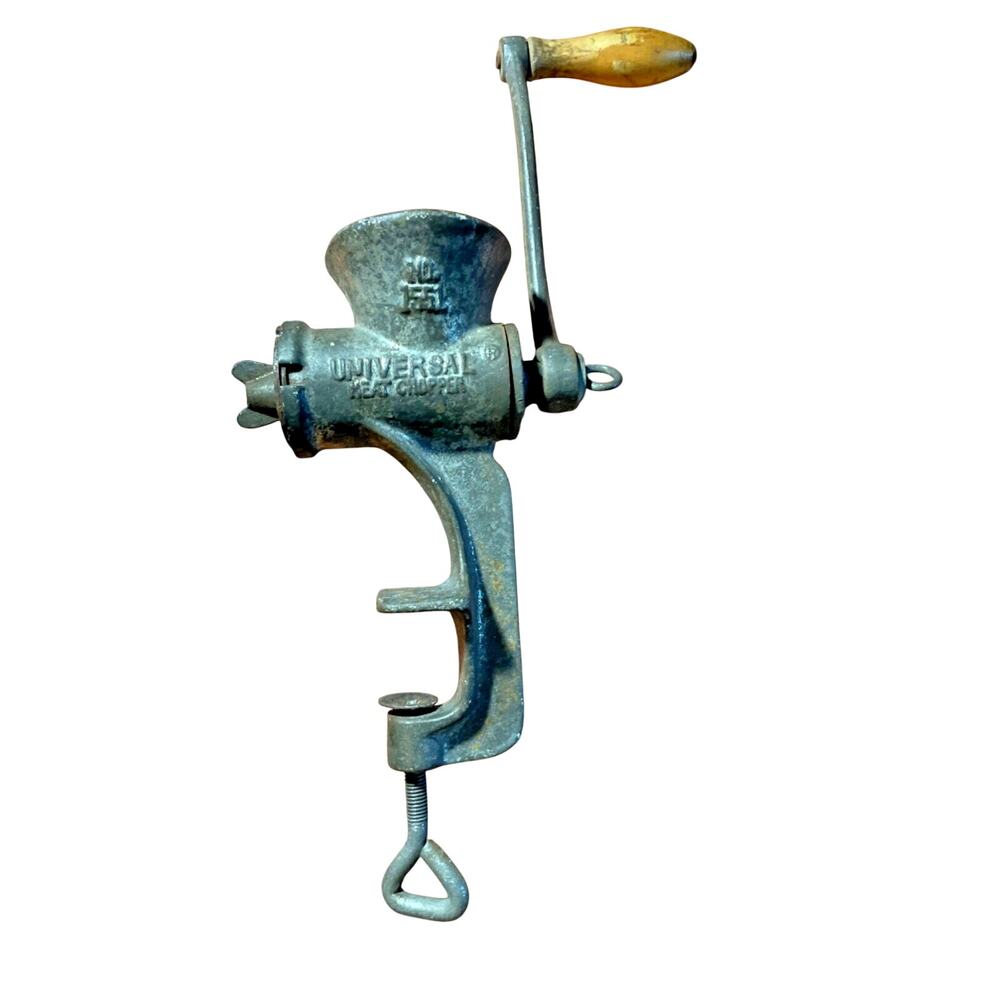 Universal Meat Chopper No. 1551 Vintage Cast Iron Grinder Clamp-On Kitchen Tool